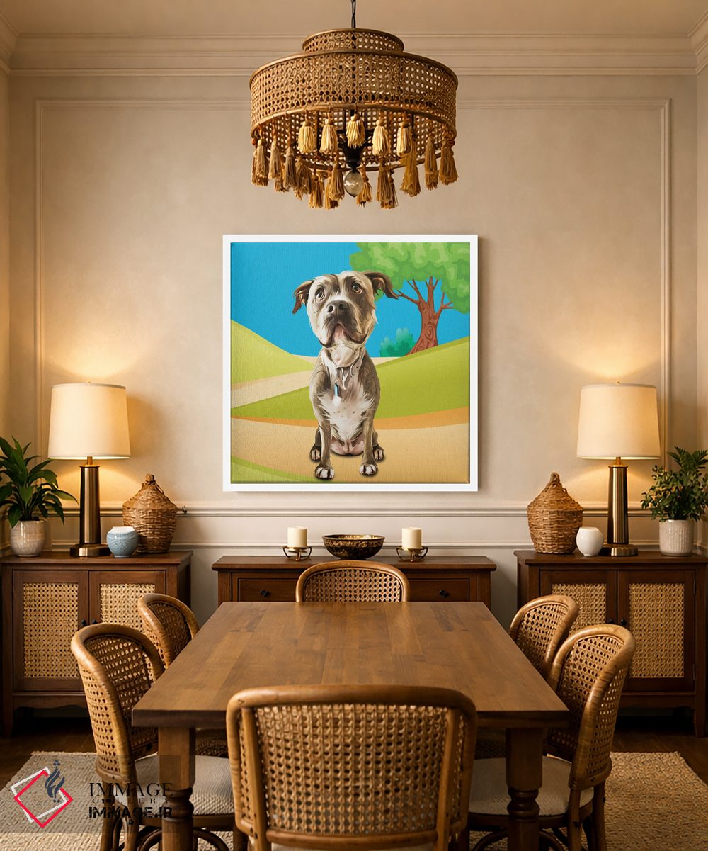 تابلو دکوراتیو پیتبول آرام اثر کیم کورینگا - D3W