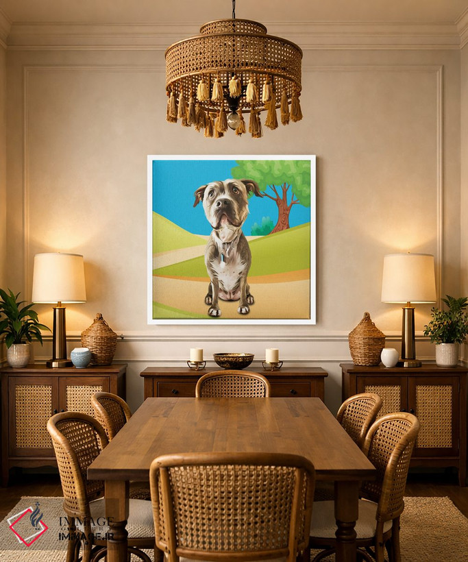 تابلو دکوراتیو پیتبول آرام اثر کیم کورینگا - D3W