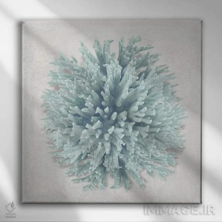 تابلو دکوراتیو نعناع مرجانی I اثر کارولین کلی - نمای روبهرو روی دیوار