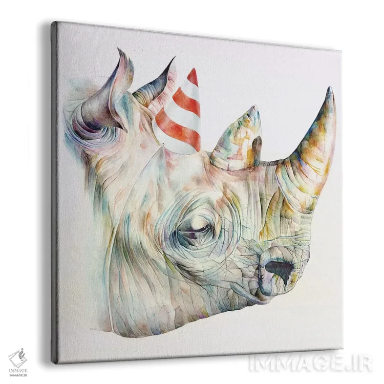 تابلو دکوراتیو تولد کرگدن اثر براندون کیهنر - نمای پرسپکتیو محصول