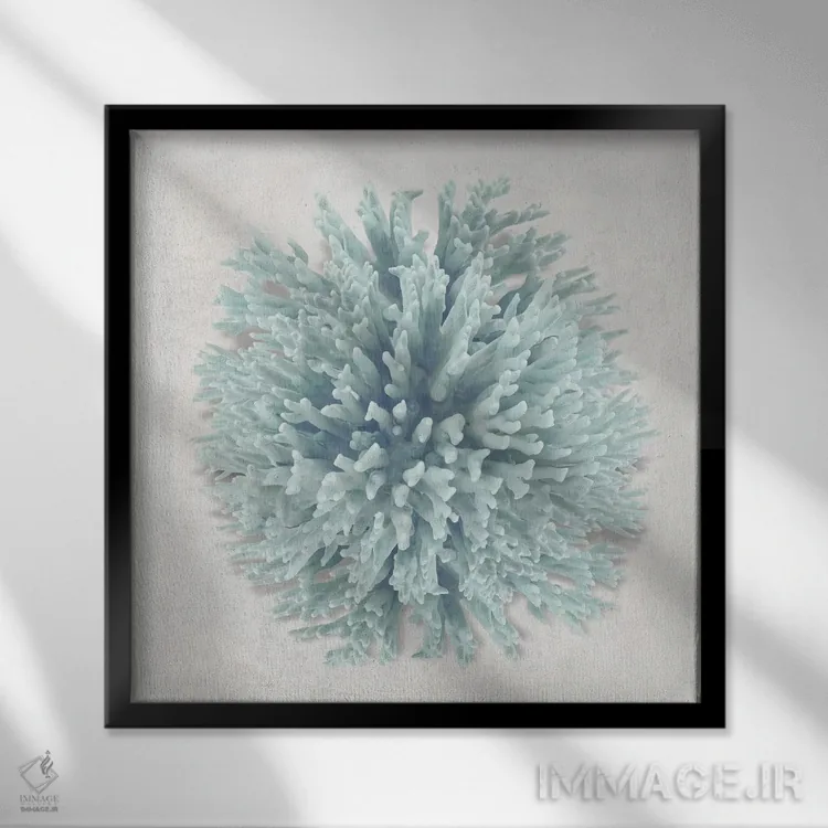 تابلو دکوراتیو نعناع مرجانی I اثر کارولین کلی - نمای قابدار مشکی