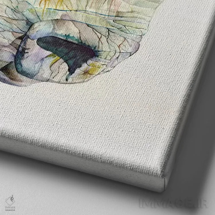 تابلو دکوراتیو تولد کرگدن اثر براندون کیهنر - نمای نزدیک بافت بوم