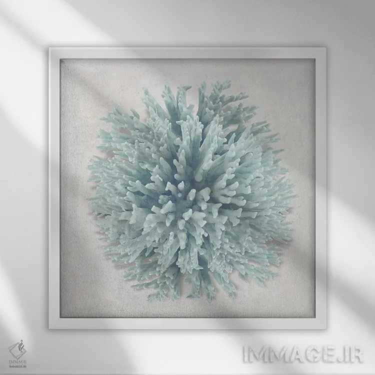تابلو دکوراتیو نعناع مرجانی I اثر کارولین کلی - نمای قابدار سفید