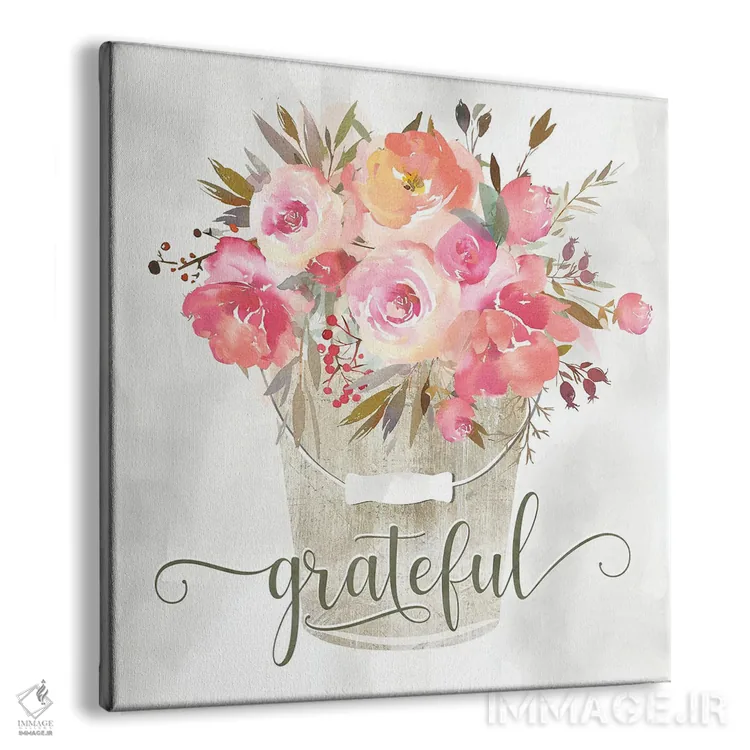 تابلو مدرن گل ساده و سپاسگزار اثر کلی دونوان - نمای پرسپکتیو محصول