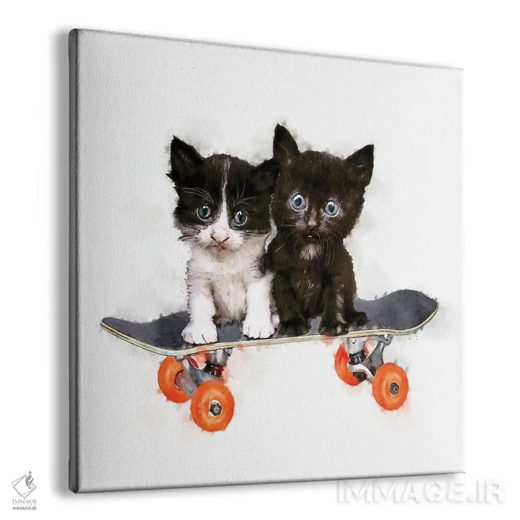 تابلو دکوراتیو دو بچه روی تخته اثر کیم کورینگا - نمای پرسپکتیو محصول