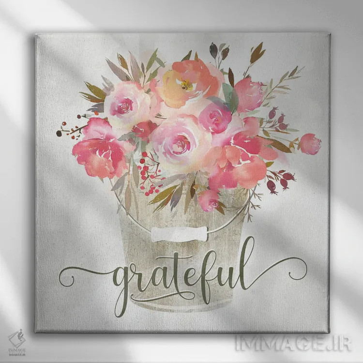 تابلو مدرن گل ساده و سپاسگزار اثر کلی دونوان - نمای روبهرو روی دیوار