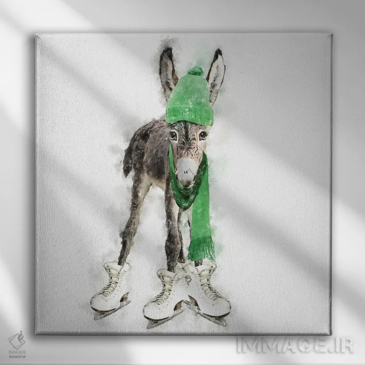 تابلو دکوراتیو الاغ زمستانی اثر کیم کورینگا - نمای روبهرو روی دیوار