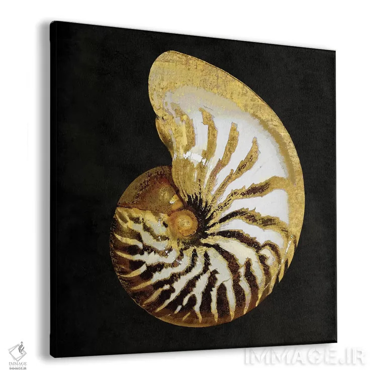 تابلو دکوراتیو گوهرهای طلایی اقیانوس II اثر کارولین کلی - نمای پرسپکتیو محصول