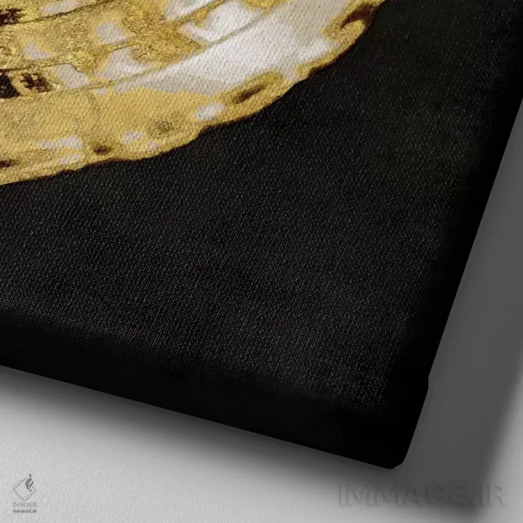 تابلو دکوراتیو گوهرهای طلایی اقیانوس IV اثر کارولین کلی - نمای نزدیک بافت بوم