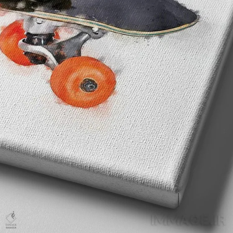 تابلو دکوراتیو دو بچه روی تخته اثر کیم کورینگا - نمای نزدیک بافت بوم