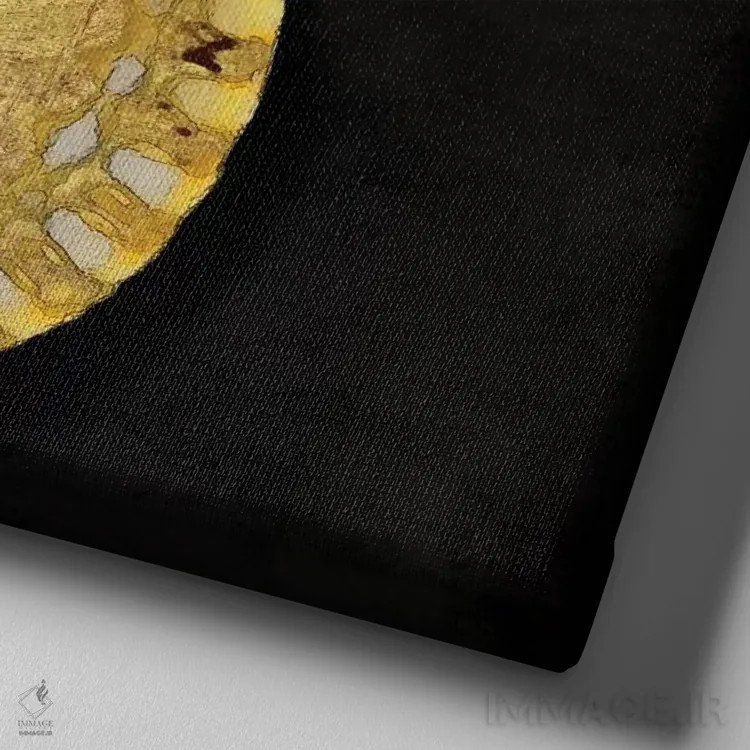 تابلو دکوراتیو گوهرهای طلایی اقیانوس III اثر کارولین کلی - نمای نزدیک بافت بوم