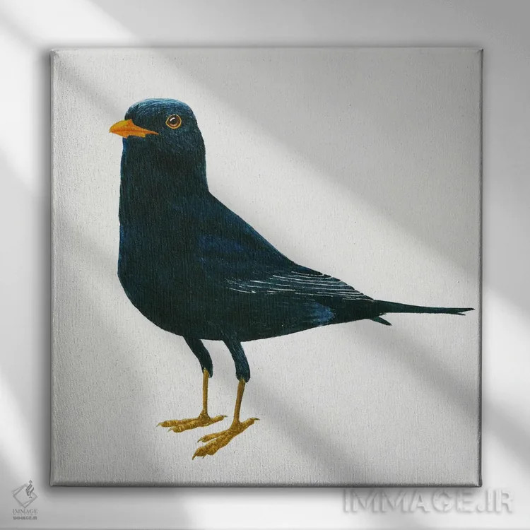 تابلو دکوراتیو ماندن توکای سیاه اثر کارینا دانیلچوک - نمای روبهرو روی دیوار