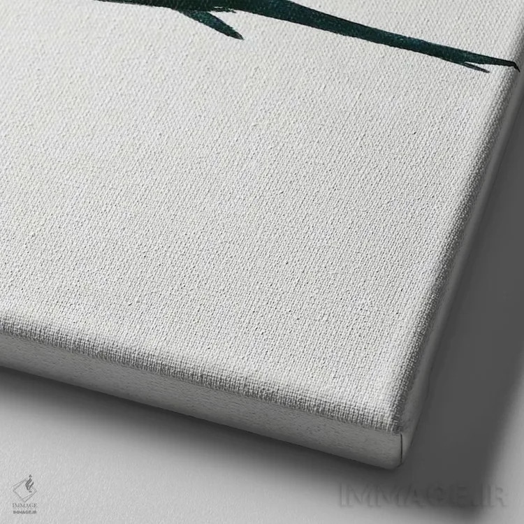 تابلو دکوراتیو ماندن توکای سیاه اثر کارینا دانیلچوک - نمای نزدیک بافت بوم