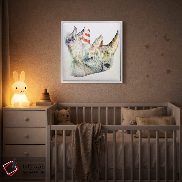 تابلو دکوراتیو تولد کرگدن اثر براندون کیهنر - D3W