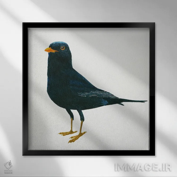 تابلو دکوراتیو ماندن توکای سیاه اثر کارینا دانیلچوک - نمای قابدار مشکی