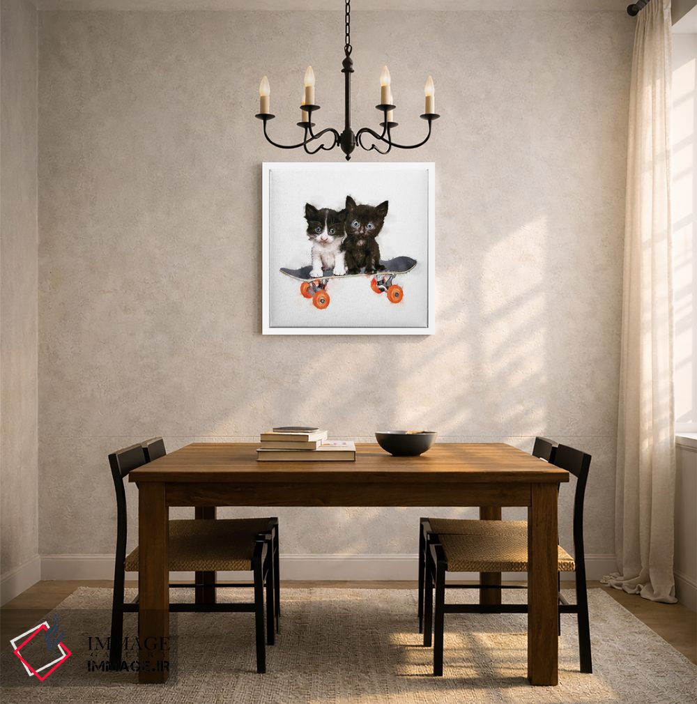 تابلو دکوراتیو دو بچه روی تخته اثر کیم کورینگا - D3W