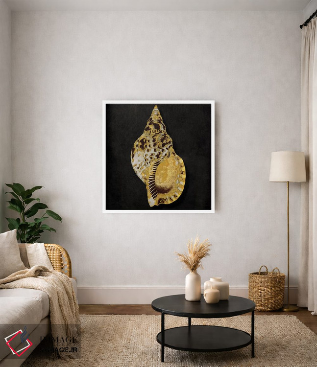 تابلو دکوراتیو گوهرهای طلایی اقیانوس III اثر کارولین کلی - D1W