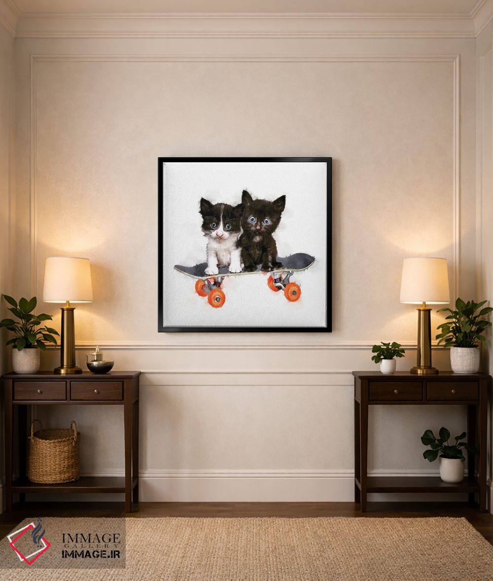 تابلو دکوراتیو دو بچه روی تخته اثر کیم کورینگا - D6B