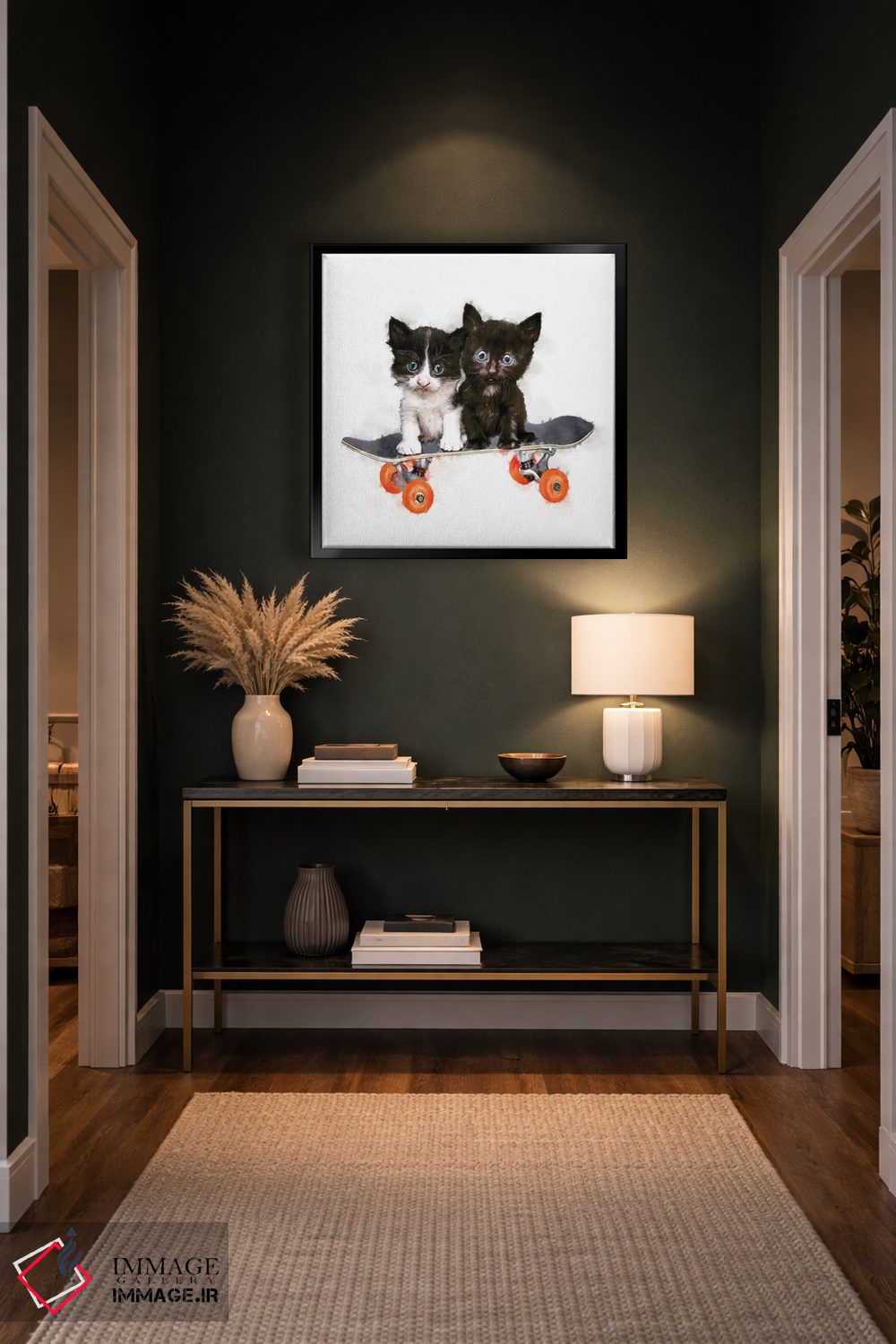 تابلو دکوراتیو دو بچه روی تخته اثر کیم کورینگا - D5B