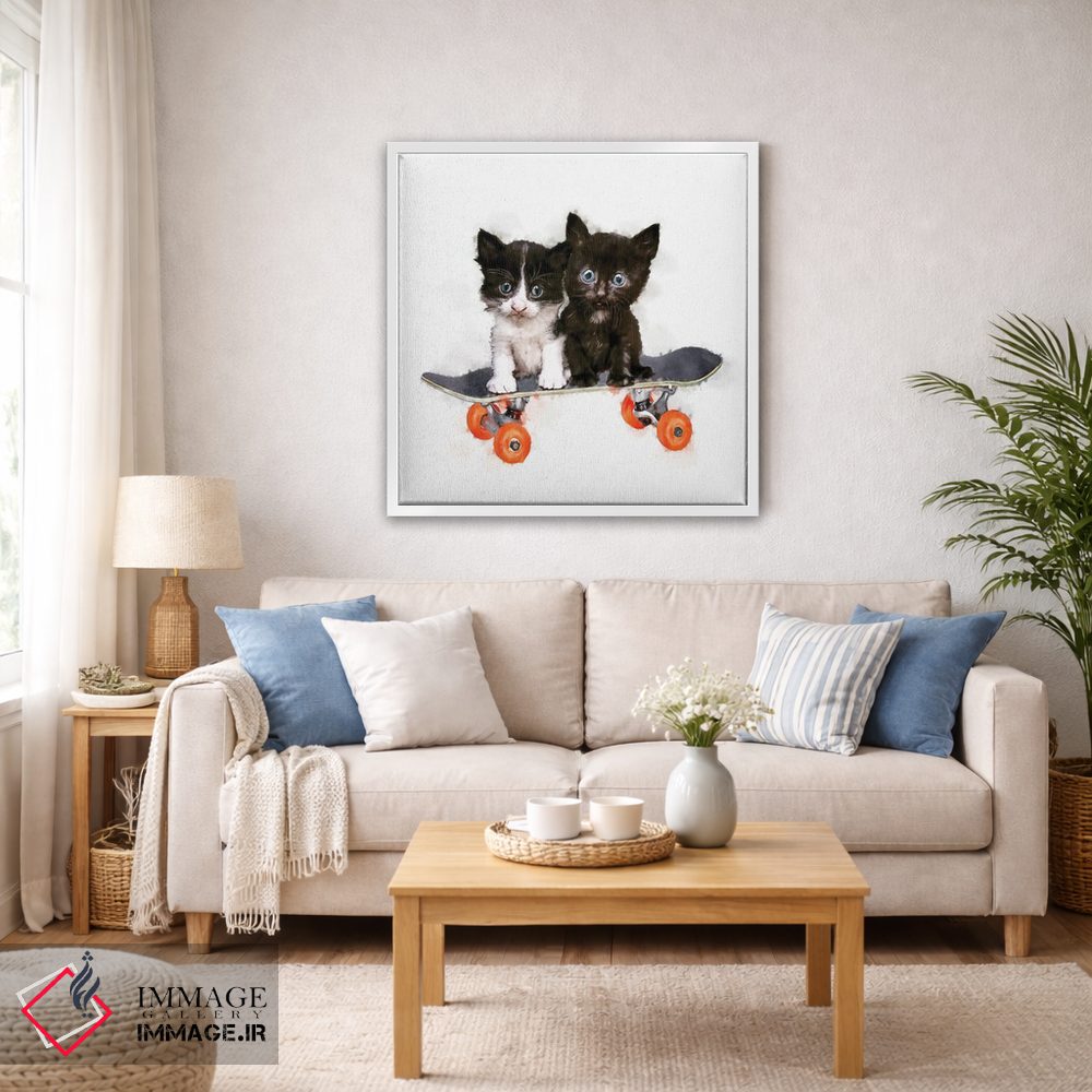 تابلو دکوراتیو دو بچه روی تخته اثر کیم کورینگا - D4W