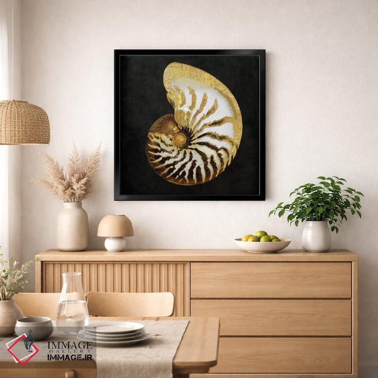 تابلو دکوراتیو گوهرهای طلایی اقیانوس II اثر کارولین کلی - D1B