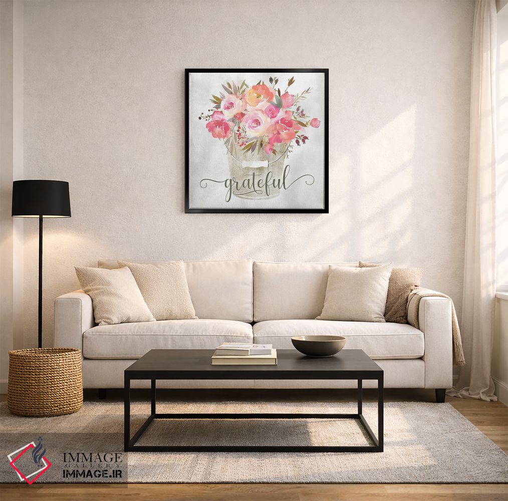 تابلو مدرن گل ساده و سپاسگزار اثر کلی دونوان - D3B