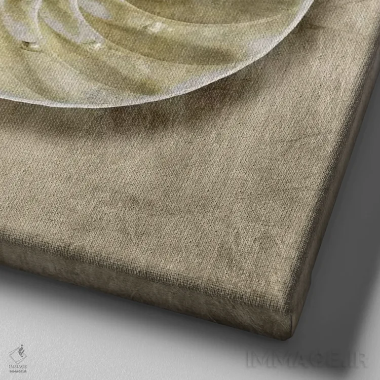 تابلو دکوراتیو موجودات دریایی طلایی IV اثر کارولین کلی - نمای نزدیک بافت بوم