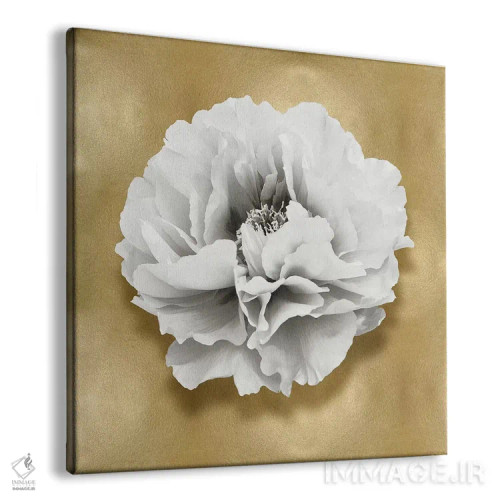 تابلو دکوراتیو گل بر روی زمینه طلایی III اثر کارولین کلی - نمای پرسپکتیو محصول
