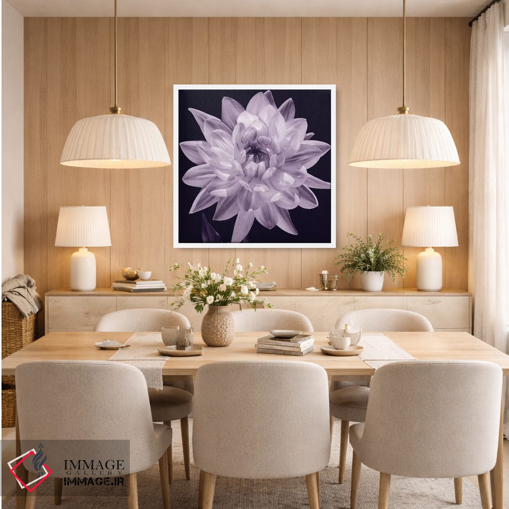 تابلو دکوراتیو دالیا سفید I اثر کارولین کلی - D6W