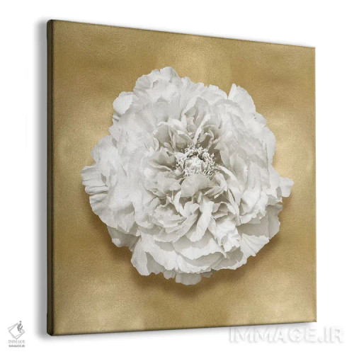 تابلو دکوراتیو گل بر روی زمینه طلایی II اثر کارولین کلی - نمای پرسپکتیو محصول