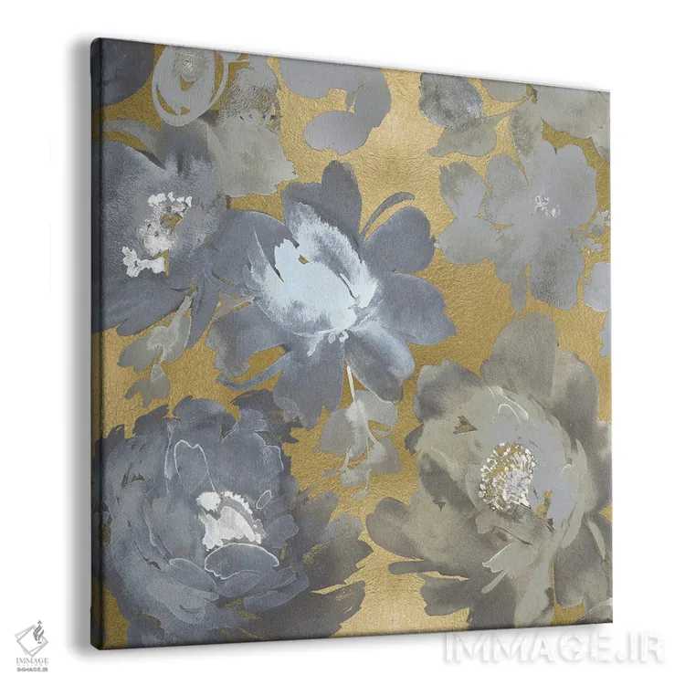 تابلو مدرن نقره بهاری بر طلایی II اثر کلسی موریس - نمای پرسپکتیو محصول