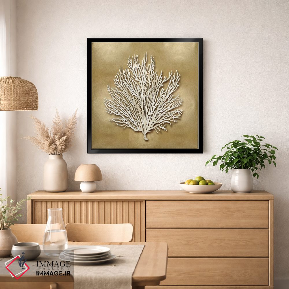 تابلو دکوراتیو فن دریایی روی زمینه طلایی I اثر کارولین کلی - D1B
