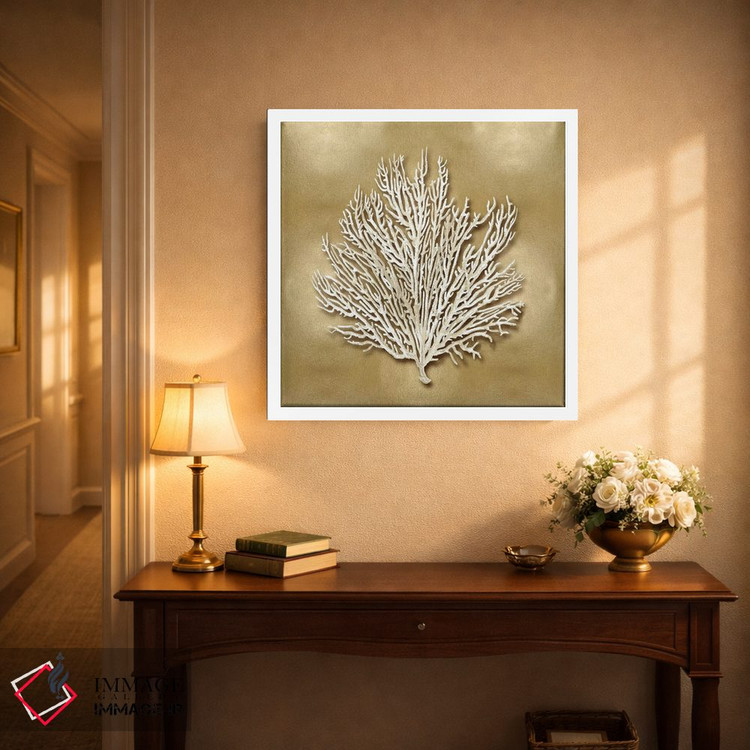 تابلو دکوراتیو فن دریایی روی زمینه طلایی I اثر کارولین کلی - D3W