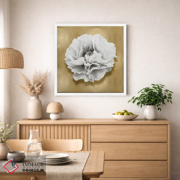 تابلو دکوراتیو گل بر روی زمینه طلایی III اثر کارولین کلی - D1W