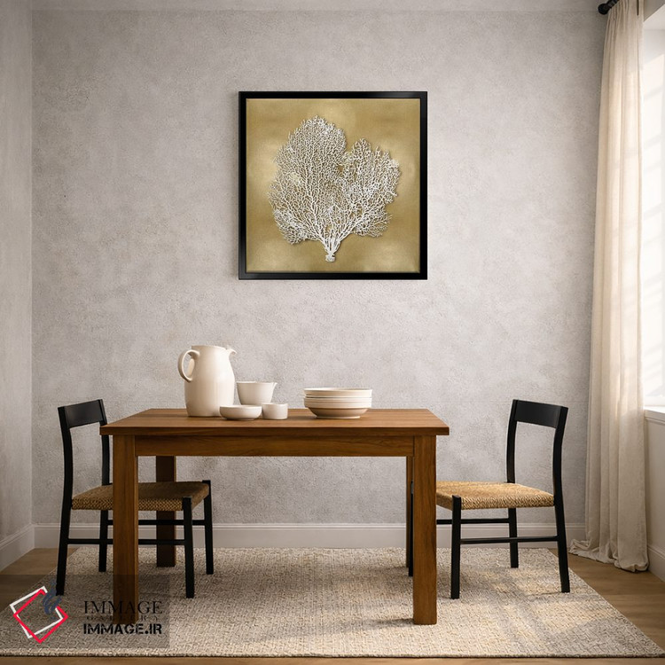 تابلو دکوراتیو فن دریایی روی زمینه طلایی II اثر کارولین کلی - D5B