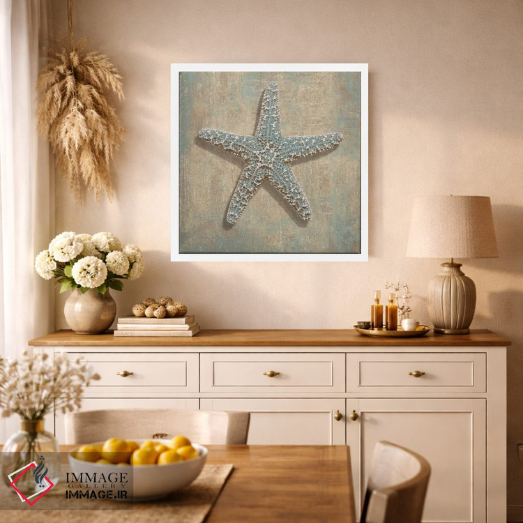 تابلو دکوراتیو ستاره دریایی آبی اثر کارولین کلی - D1W