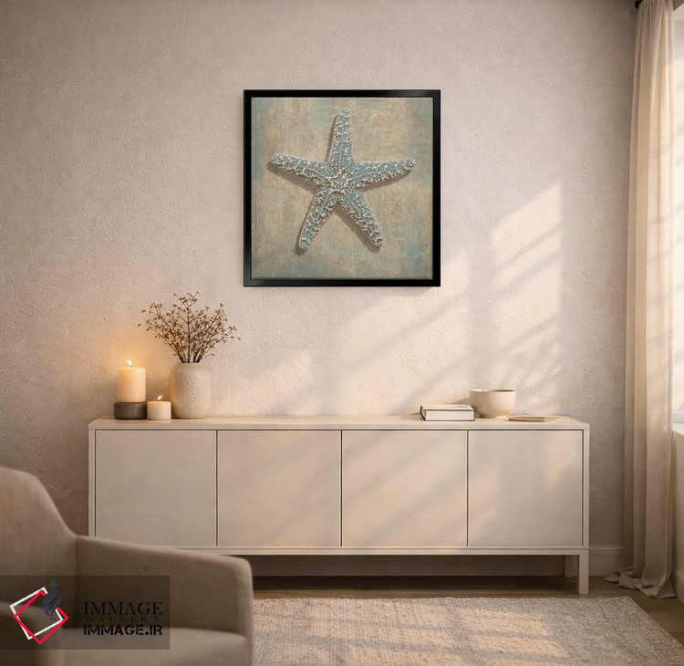 تابلو دکوراتیو ستاره دریایی آبی اثر کارولین کلی - D4B