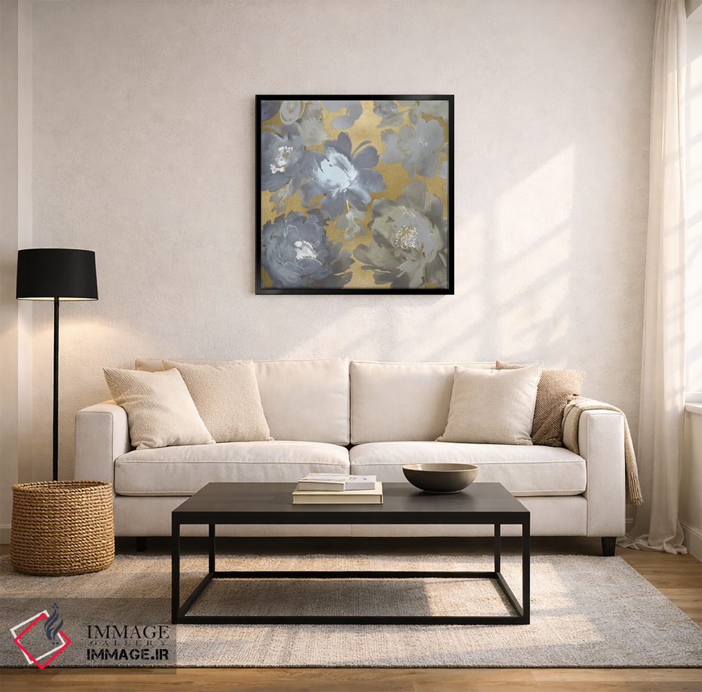 تابلو مدرن نقره بهاری بر طلایی II اثر کلسی موریس - D3B