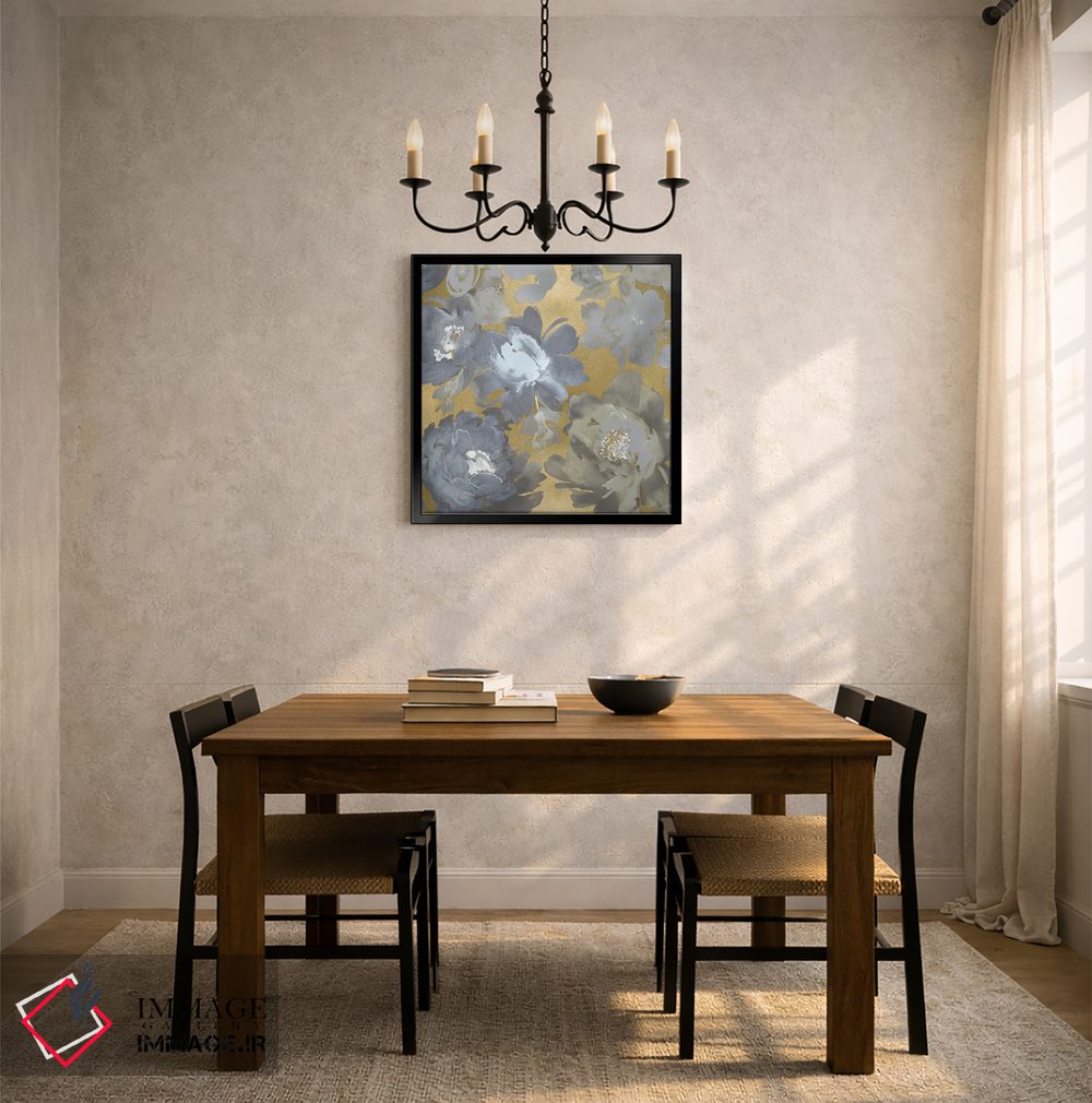 تابلو مدرن نقره بهاری بر طلایی II اثر کلسی موریس - D6B