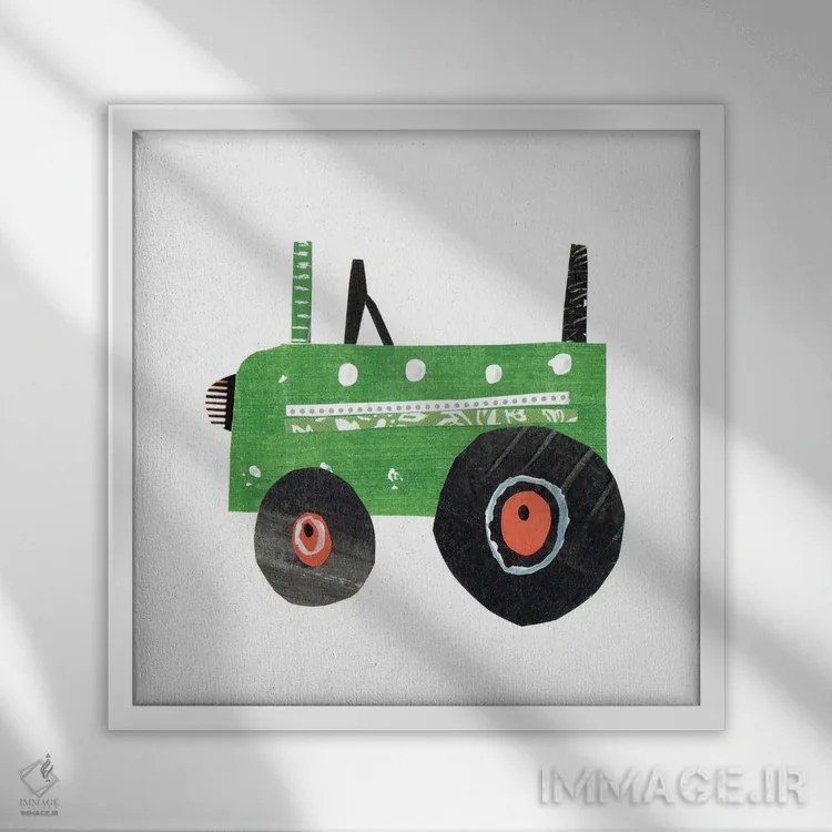 تابلو دکوراتیو تراکتور I اثر کاترین و الیزابت پوپ - نمای قابدار سفید