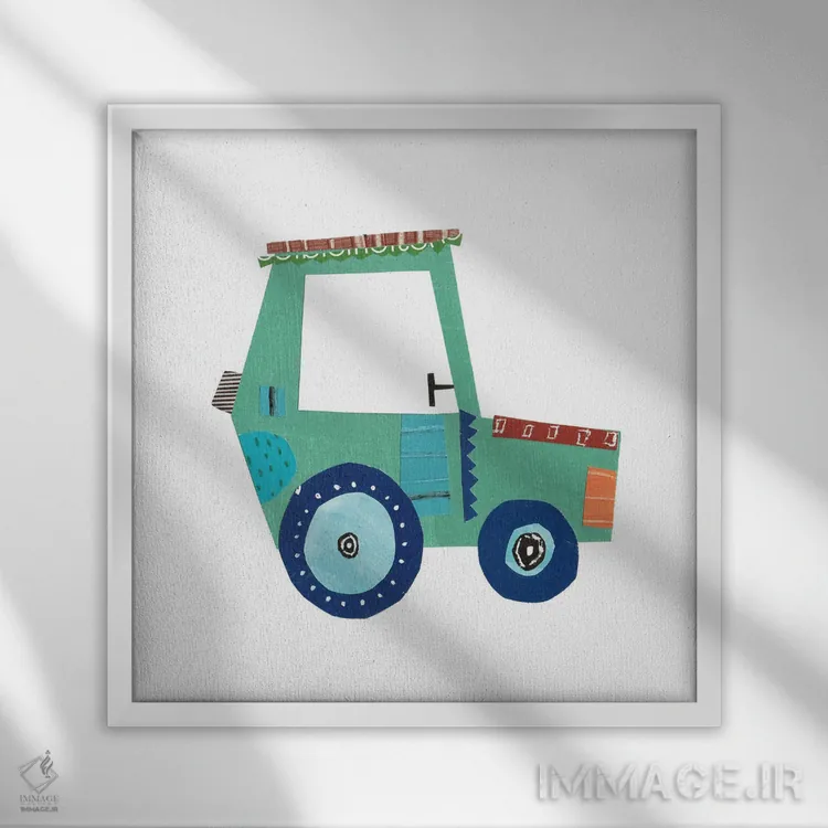 تابلو دکوراتیو تراکتور II اثر کاترین و الیزابت پوپ - نمای قابدار سفید