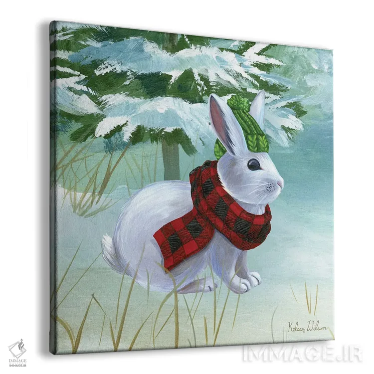 تابلو دکوراتیو منظره زمستانی ۳ - خرگوش اثر کلسی ویلسون - نمای پرسپکتیو محصول