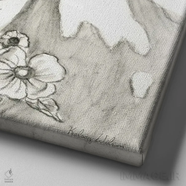 تابلو مدرن رنگ مزرعه آبرنگی II - گاو اثر کلسی ویلسون - نمای نزدیک بافت بوم