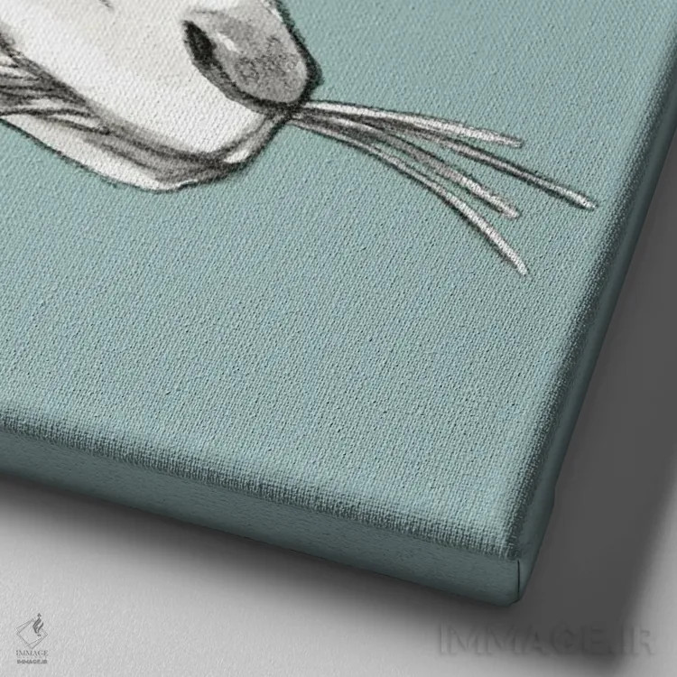 تابلو مدرن رنگ مزرعه آبرنگی IV - بز اثر کلسی ویلسون - نمای نزدیک بافت بوم