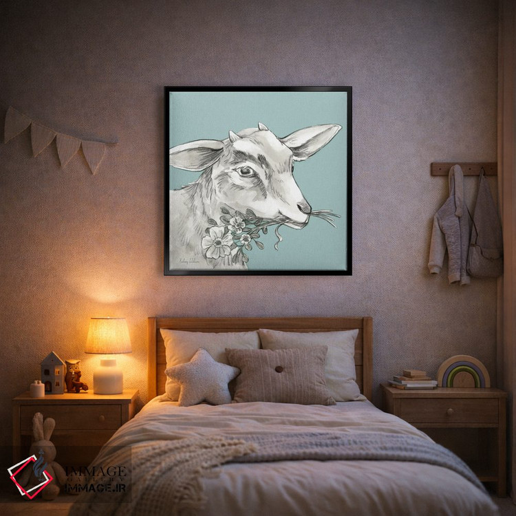 تابلو مدرن رنگ مزرعه آبرنگی IV - بز اثر کلسی ویلسون - D2B