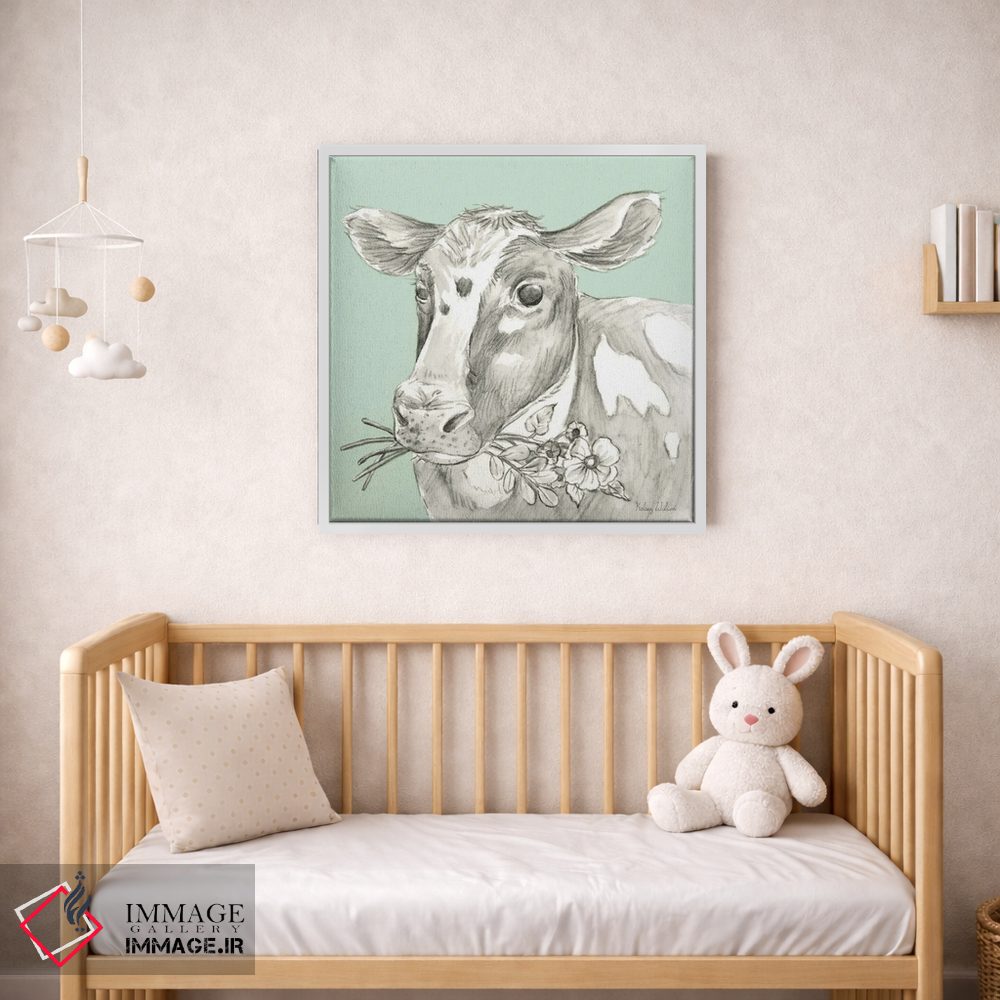 تابلو مدرن رنگ مزرعه آبرنگی II - گاو اثر کلسی ویلسون - D1W