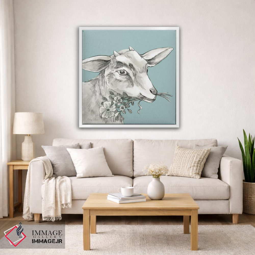 تابلو مدرن رنگ مزرعه آبرنگی IV - بز اثر کلسی ویلسون - D3W