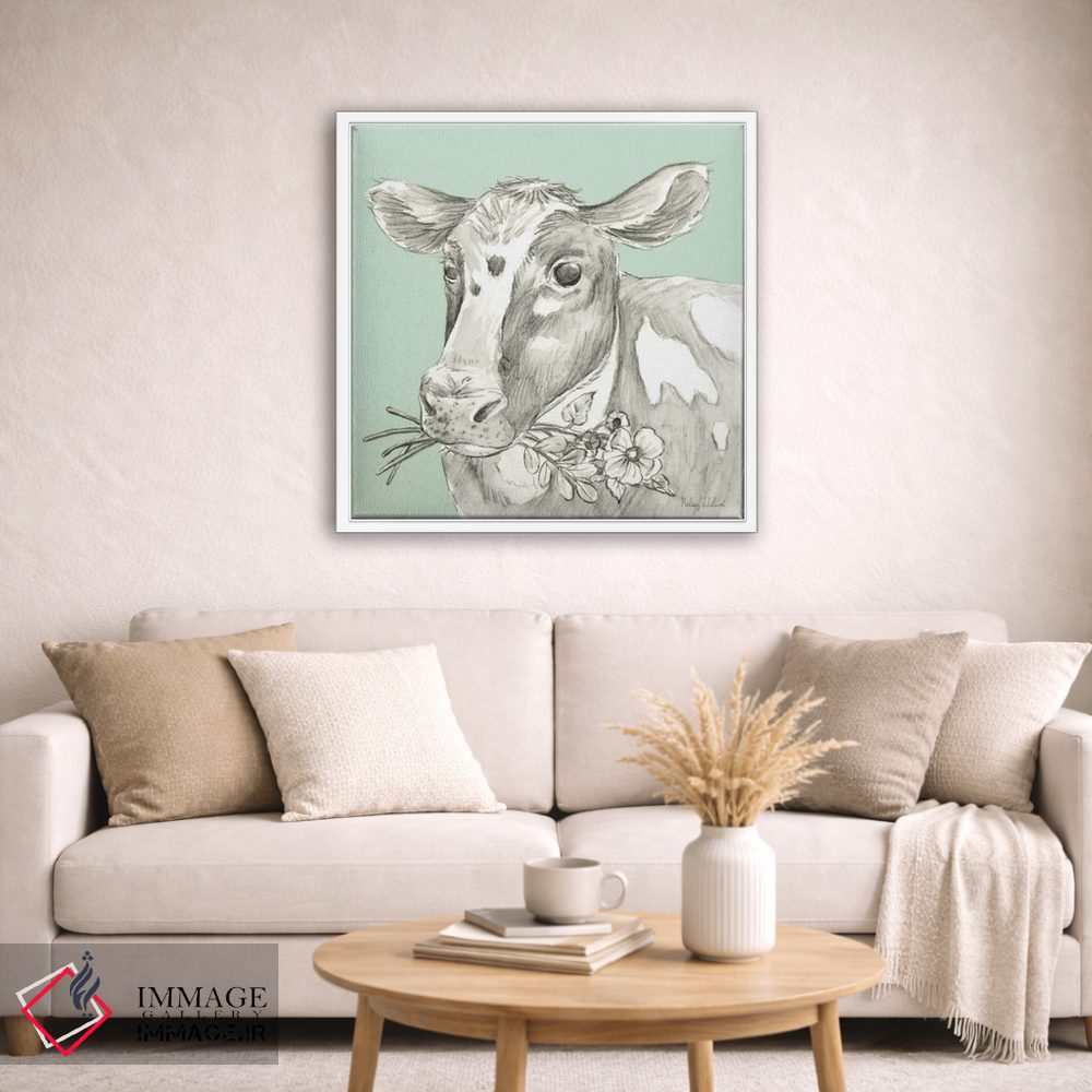 تابلو مدرن رنگ مزرعه آبرنگی II - گاو اثر کلسی ویلسون - D3W