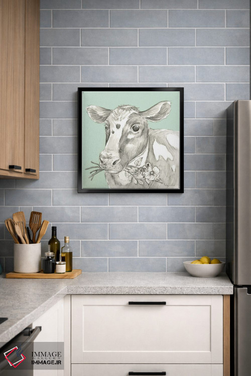 تابلو مدرن رنگ مزرعه آبرنگی II - گاو اثر کلسی ویلسون - D5B