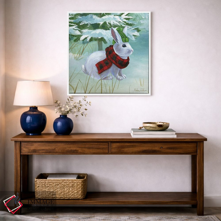 تابلو دکوراتیو منظره زمستانی ۳ - خرگوش اثر کلسی ویلسون - D3W